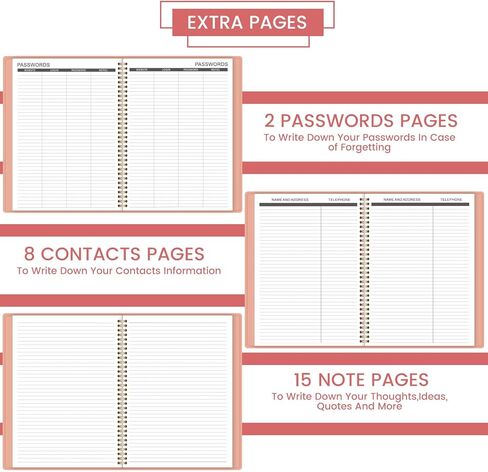 2026 Monthly Planner - 9'' x 11'' Monthly Planner/Calendar 2026 from JAN. 2026 - DEC. 2026, 12 Monthly Calendar Spiral Bound with Soft Leather Cover, 15 Note Pages, Tabs, Inner Pocket in Saudi Arabia