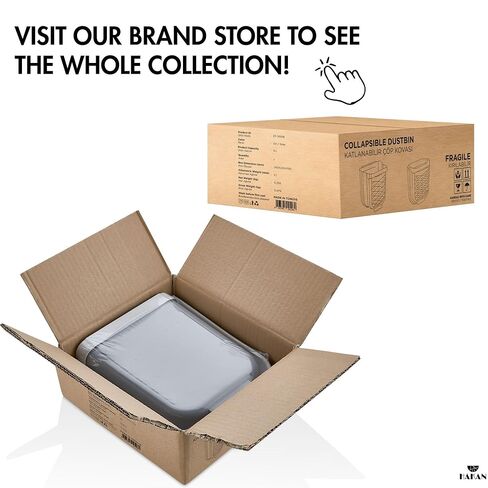 Hakan Hanging Foldable Trash Can for Kitchen Cabinet Door | Collapsible Narrow Waste Bin | Compact Travel Trash Can | Space Saving 6 L Plastic Garbage Bin Under Sink | 1.5 Gallon Waste Basket, Gray in Kuwait