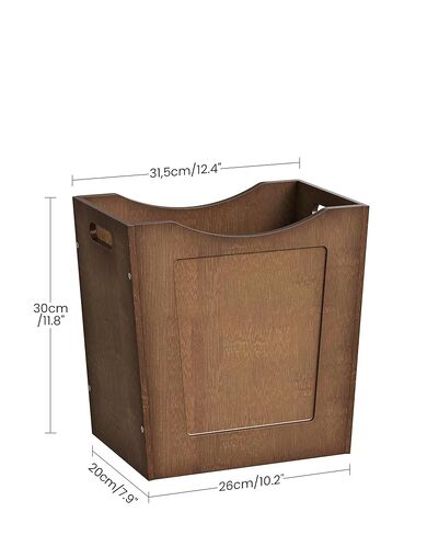 CHOEZON Bamboo Waste Basket, 4.5 Gallon Curved Design Multi-Use Trash Can for Bedroom, Office, Bathroom, Kitchen, Small Garbage Cans for Paper & Towel Storage, Natural Brown MCW30MA in Kuwait