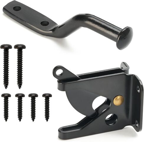 Self Locking Automatic Gravity Lever Fence Gate Latch, Steel, Black in Kuwait