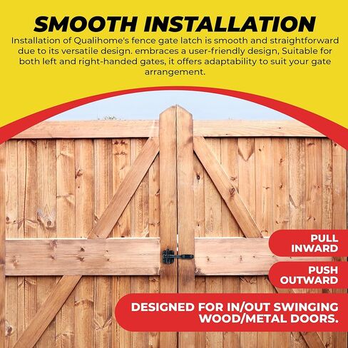 Self Locking Automatic Gravity Lever Fence Gate Latch, Steel, Black in Kuwait