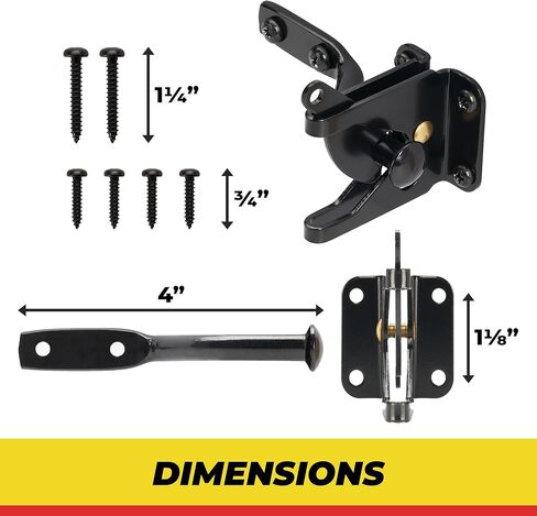 Self Locking Automatic Gravity Lever Fence Gate Latch, Steel, Black in Kuwait