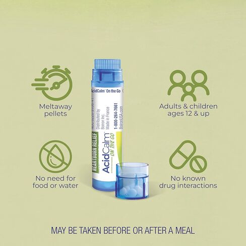 Boiron AcidCalm On The Go for Acid Reflux, Heartburn, Indigestion, Bloating, and Upset Stomach - 2 Count (160 Pellets) in Kuwait