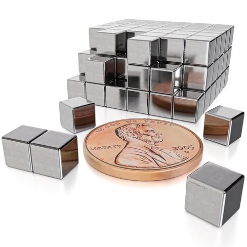 Neodymium Cube Magnets 5x5x5mm - Strong Rare Earth Square Block Magnets N48 for DIY Crafts, Refrigerator, Office, Home and Garage Organization (64 Pack) in Kuwait