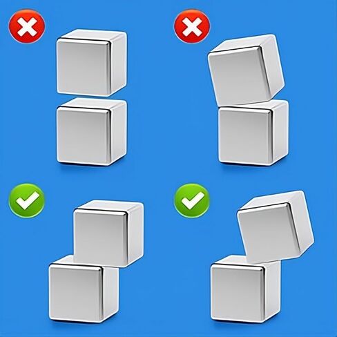 Neodymium Cube Magnets 5x5x5mm - Strong Rare Earth Square Block Magnets N48 for DIY Crafts, Refrigerator, Office, Home and Garage Organization (64 Pack) in Kuwait