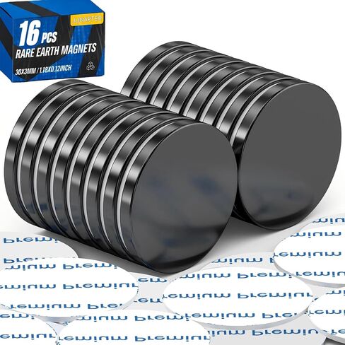 16 قطعة مغناطيس قرص، مغناطيس دائري أسود، أقراص مغناطيسية مع دعامة لاصقة، أزرار مغناطيسية لاصقة، مغناطيس لاصق للثلاجة، المكتب، المنزل، المرآب، الثلاجة in Kuwait