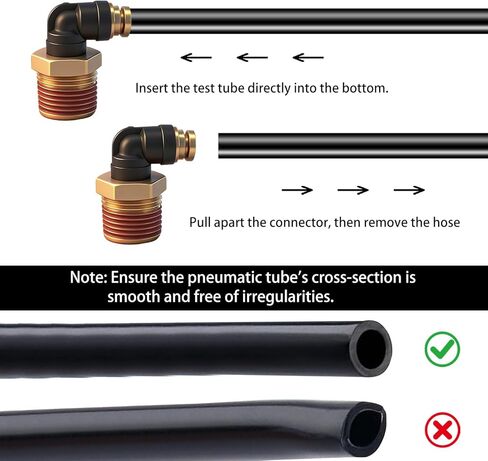 خرطوم هواء DOT 1/2 بوصة، تركيبات كوع 90 درجة، قطعتان، تركيبات هواء سريعة التوصيل، موصل نحاسي مركب PTC وPTCR، أنبوب 1/2 بوصة OD × 1/2 بوصة خيط NPT لأنظمة فرامل الهواء والتعليق للشاحنة in Kuwait