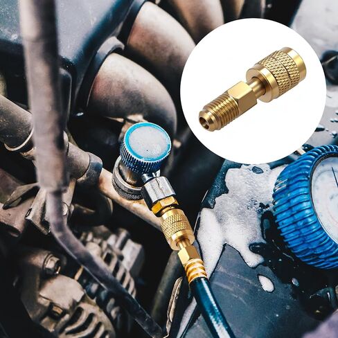 Zarique 2-Pack 1/4" أنثى إلى 1/4" ذكر محول نحاسي عكسي، تركيبات توصيل سريعة HVAC شديدة التحمل، خسارة منخفضة لخزانات التبريد R32 R454B | أنظمة سبليت صغيرة in Kuwait