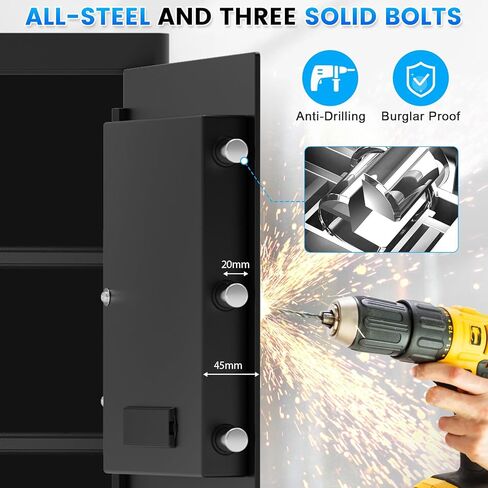 2.3 Cub Home Safe مع حقيبة مقاومة للماء ، وصندوق آمن للأمان الرقمي مع لوحة مفاتيح إلكترونية ، ومفاتيح احتياطية ، ورف قابل للإزالة ، وخزائن النار لأموال المجوهرات المنزلية. in Kuwait