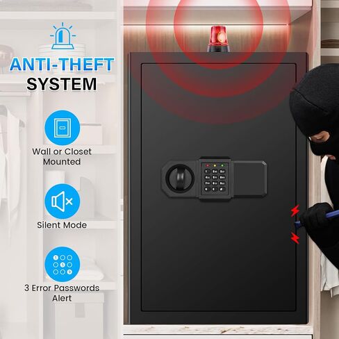 2.3 Cub Home Safe مع حقيبة مقاومة للماء ، وصندوق آمن للأمان الرقمي مع لوحة مفاتيح إلكترونية ، ومفاتيح احتياطية ، ورف قابل للإزالة ، وخزائن النار لأموال المجوهرات المنزلية. in Kuwait