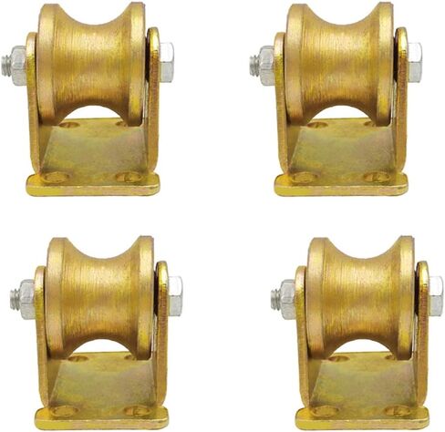 عجلات دوارة، 4 قطع عجلات صلبة شديدة التحمل، بكرة مسار اتجاهية، محمل مزدوج، ذهبي، للآلات الصناعية، باب منزلق، تدحرج، قضبان حبل سلكية (60 مم/2.5 بوصة) (95 مم/4 بوصة) in Kuwait