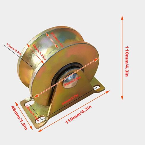 عجلات دوارة، بكرة بوابة منزلقة مع دعامة، عجلات باب الحظيرة شديدة التحمل، أجهزة منزلقة فولاذية 45#، للإطار، عربات الآلات الصناعية، سلك حبل السكك الحديدية (100 مم) in Kuwait