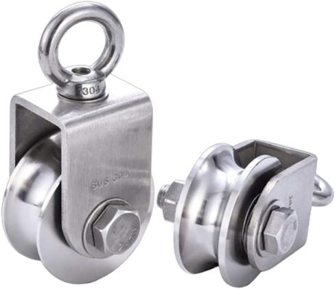 عجلات دوارة، قطعتان من بكرة مسار الحزم شديدة التحمل، بكرة اتجاهية من الفولاذ المقاوم للصدأ 304، حلقة دوارة 360 درجة، للأنبوب الدائري، حاجز حبل سلكي، باب منزلق (عرض الفتحة 16 مم) (عرض الفتحة 25 مم) in Kuwait