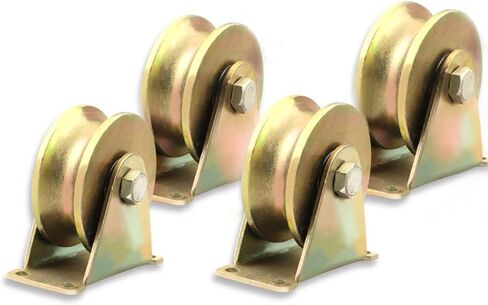 عجلات دوارة، عجلة أخدود صناعية، بوابة انزلاقية صلبة شديدة التحمل، أقصى حمل 2205 رطل، لسكة حبل الأسلاك، مسار مقلوب، مجموعة (4 بوصة/100 مم) in Kuwait