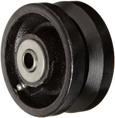 2 Set - Product RWM Casters VIR-0420-08 4'' Diameter X 2'' Width Cast Iron V-Groove Wheels with Straight Roller Bearing, 800 lbs Capacity,Black, 2 Set - Black in Kuwait