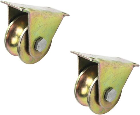 عجلات دوارة، قطعتان من العجلات الصلبة شديدة التحمل، عجلة مسار اتجاهية ذات أنبوب دائري، محمل مزدوج، للآلات الصناعية، باب منزلق، تدحرج، قضبان حبل سلكية (100 مم/4 بوصة) (80 مم/3 بوصة) in Kuwait