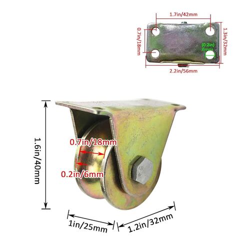 عجلات دوارة، 4 عجلات عجلات، سعة تحميل 600 كجم، للمسار المقلوب، بوابة التدحرج، الانزلاق، الآلات الصناعية، سلك حبل السكك الحديدية (1.2 بوصة/32 مم) in Kuwait