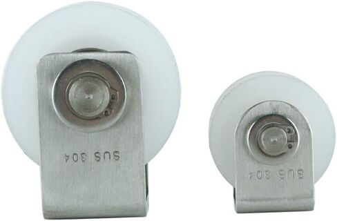 عجلات دوارة، بكرة مسار منزلقة من النايلون عالي التحمل، بكرة اتجاهية، محمل من الفولاذ المقاوم للصدأ 304، للآلات الصناعية، والأبواب، والدحرجة، وقضبان الحبال السلكية (النوع V، 48 مم/ in Kuwait