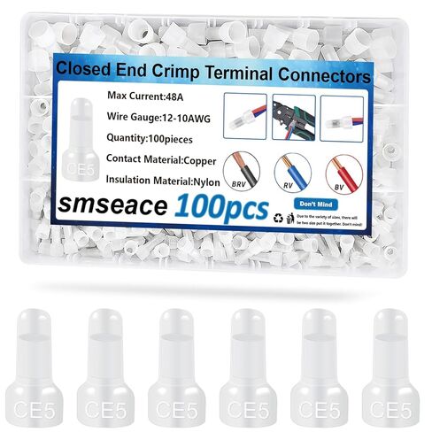 smseace 580 قطعة 3-قيم نهاية مغلقة تجعيد الطرف مع أداة تجعيد الأسلاك المتعرية 22-16/16-14/12-10AWG أغطية نهاية الأسلاك موصلات الأسلاك نهاية مغلقة in Kuwait