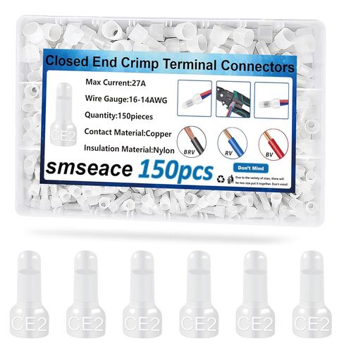 smseace 580 قطعة 3-قيم نهاية مغلقة تجعيد الطرف مع أداة تجعيد الأسلاك المتعرية 22-16/16-14/12-10AWG أغطية نهاية الأسلاك موصلات الأسلاك نهاية مغلقة in Kuwait