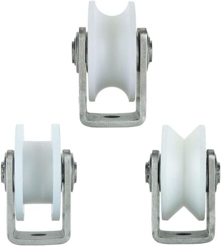 عجلات دوارة، بكرة مسار منزلقة من النايلون عالي التحمل، بكرة اتجاهية، محمل من الفولاذ المقاوم للصدأ 304، للآلات الصناعية، والأبواب، والدحرجة، وقضبان الحبال السلكية (نوع H، 48 مم/ in Kuwait