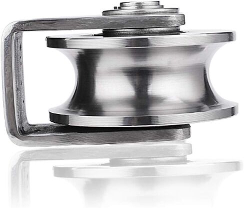 عجلات دوارة، قطعتان، فولاذ مقاوم للصدأ عالي التحمل 304، محمل مزدوج، لقضبان الأنابيب المستديرة، بكرات الأبواب المنزلقة، عربات الآلات الصناعية (0.9 بوصة/22 مم) in Kuwait