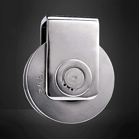 عجلات دوارة، قطعتان، فولاذ مقاوم للصدأ عالي التحمل 304، محمل مزدوج، لقضبان الأنابيب المستديرة، بكرات الأبواب المنزلقة، عربات الآلات الصناعية (0.9 بوصة/22 مم) in Kuwait