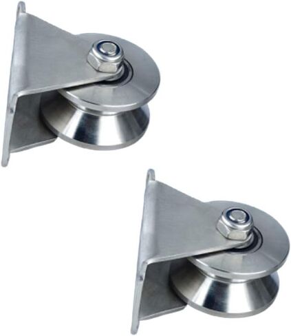 عجلات دوارة، 304 بكرة من الفولاذ المقاوم للصدأ، عجلة مسار دوارة للبوابة المنزلقة، عجلة شديدة التحمل، قطعتين، محامل مزدوجة كتم الصوت، لسكة حبل الأسلاك، الباب (نوع H، عرض الفتحة 16 مم (النوع V، عرض الفتحة 25 مم) in Kuwait