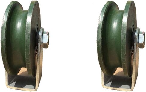 عجلات دوارة، عجلة من الحديد الزهر شديدة التحمل، بكرة باب منزلق، سعة تحميل 300 كجم، للمسار المقلوب للأنابيب المستديرة، الآلات الصناعية، سكة حبل سلكية، (4 قطع، 78 (قطعتان، 56 مم/2.2 بوصة) in Kuwait