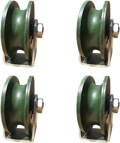 Roller Wheels,Heavy Duty Cast Iron Caster,Sliding Door Roller,300kg Load Capacity,for Round Tubes Inverted Track,Industrial Machines,Wire Rope Rail,(4 Pcs,78(2 Pcs,56mm/2.2in) in Saudi Arabia