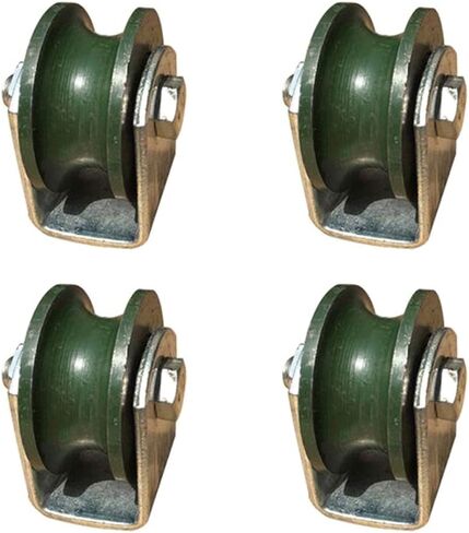 Roller Wheels,Heavy Duty Cast Iron Caster,Sliding Door Roller,300kg Load Capacity,for Round Tubes Inverted Track,Industrial Machines,Wire Rope Rail,(4 Pcs,78(2 Pcs,56mm/2.2in) in Saudi Arabia