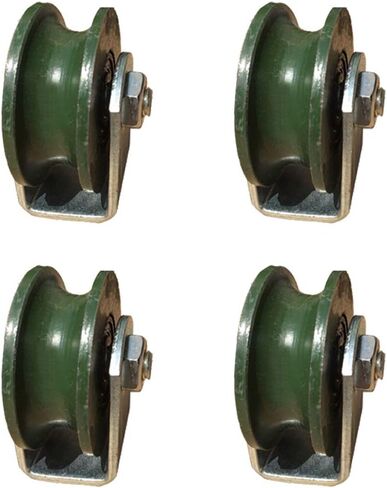 Roller Wheels,Heavy Duty Cast Iron Caster,Sliding Door Roller,300kg Load Capacity,for Round Tubes Inverted Track,Industrial Machines,Wire Rope Rail,(4 Pcs,78(2 Pcs,56mm/2.2in) in Saudi Arabia