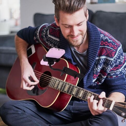 Guitar Phone Holder, Portable Mobile Phones Holder Mount Stand with 360-Degree Rotatable Design Practical Guitar Playing Stuff Accessories for Teaching Video Recording Live Streaming in Saudi Arabia