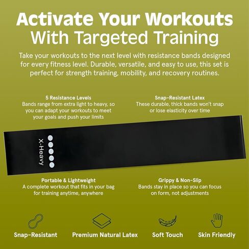 أربطة مقاومة حلقية، حلقات مقاومة شديدة التحمل للغاية، أربطة تمارين اللياقة البدنية للجسم بالكامل، لا غنى عنها للياقة البدنية للرجال والنساء، أسود 3 قطع in Kuwait