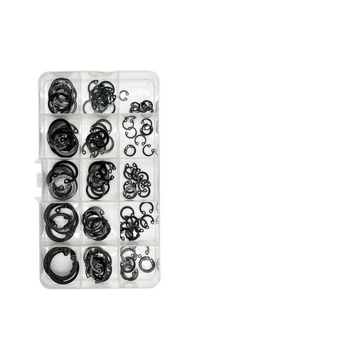 M8-M48 304 Stainless Steel Black 65mn Steel Shaft Hole C Type Internal Circlip Retaining Clip Snap Ring for Hole Assortment Kit(Silver M28-M45 88pcs) in Saudi Arabia