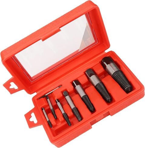 Damaged Screw Extractor, 8Pcs Broken Screw Extractors Remover, Ideal Tool for Household and Professional Electrician, For Broken or Rusty Screws, Bolts and Studs, with Heat in Saudi Arabia