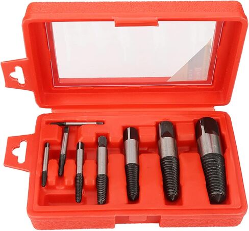 Damaged Screw Extractor, 8Pcs Broken Screw Extractors Remover, Ideal Tool for Household and Professional Electrician, For Broken or Rusty Screws, Bolts and Studs, with Heat in Saudi Arabia