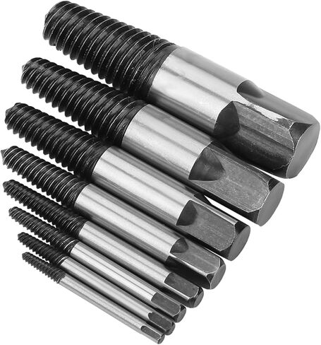 Damaged Screw Extractor, 8Pcs Broken Screw Extractors Remover, Ideal Tool for Household and Professional Electrician, For Broken or Rusty Screws, Bolts and Studs, with Heat in Saudi Arabia