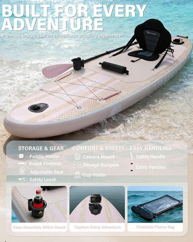TIGERXBANG Inflatable Stand Up Paddle Board with SUP Board Accessories, Anti-Slip EVA Deck, 11'/10'6'' Paddleboard for Adults & Youth - All Skill Levels in Kuwait