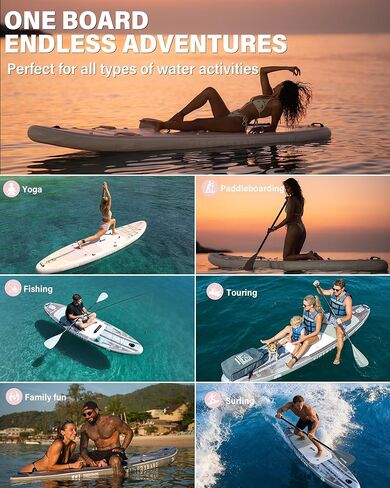 TIGERXBANG Inflatable Stand Up Paddle Board with SUP Board Accessories, Anti-Slip EVA Deck, 11'/10'6'' Paddleboard for Adults & Youth - All Skill Levels in Kuwait