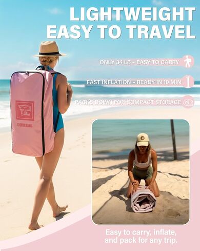 TIGERXBANG Inflatable Stand Up Paddle Board with SUP Board Accessories, Anti-Slip EVA Deck, 11'/10'6'' Paddleboard for Adults & Youth - All Skill Levels in Kuwait