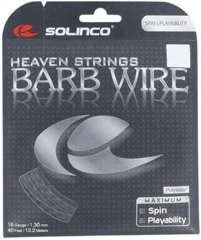 Solinco Barb Wire Textured and Ridged Poly (Polyester) 16/16L/17 Gauge Tennis Racquet String - Best for Spin, and Durability in Saudi Arabia