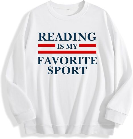 Women's Reading Is My Favorite Sport Sweatshirt Sweater Polyester Cotton Fit in Saudi Arabia