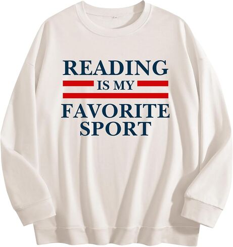 Women's Reading Is My Favorite Sport Sweatshirt Sweater Polyester Cotton Fit in Saudi Arabia
