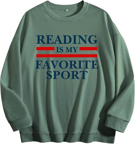 Women's Reading Is My Favorite Sport Sweatshirt Sweater Polyester Cotton Fit in Saudi Arabia