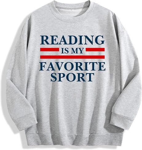 Women's Reading Is My Favorite Sport Sweatshirt Sweater Polyester Cotton Fit in Saudi Arabia