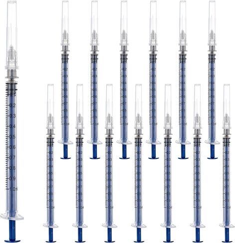100 Pack 5ml 21Ga 1.5 Inch Disposable Syringe with Needle,5cc Luer Lock Syringes for Scientific Lab Use, Individual Wrapped in Kuwait
