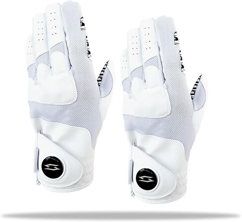2-Pack Super Grip Universal One Size Fits معظم قفازات الجولف - جميع الأحوال الجوية متينة يابانية صناعية وجلد Cabretta علامة كروية مغناطيسية in Kuwait