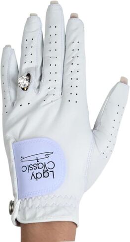 Women’s Left for Right Handed Golfers Golf Glove for Nails and Rings | Contour Fit for Comfort & Open-Tip Nail Slots | Breathable Stylish Golf Gloves for Women, White, XL in Kuwait