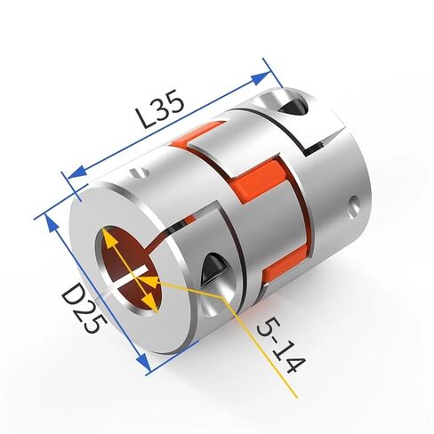 10pcs Jaw Shaft Coupler D25L35 Spider Flexible Motor Aluminium Flexible Coupling Machining Keyway in Saudi Arabia